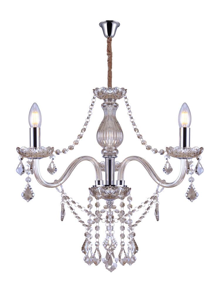 Lustre Taschibra Glam 3 Lâmpadas E14 Conhaque