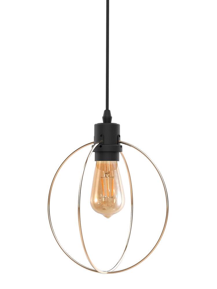 Pendente Taschibra 1 Lâmpada Circle E27 Preto