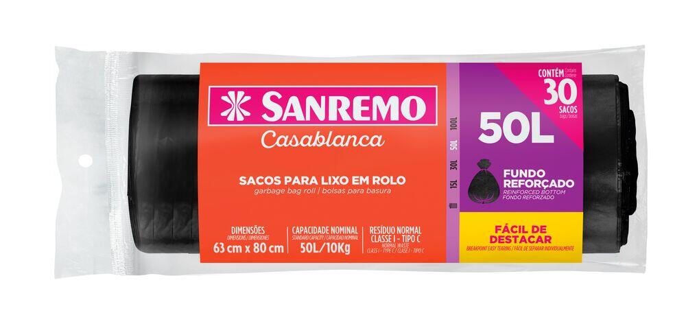 Saco de Lixo Sanremo Rolo 50L 30 Peças