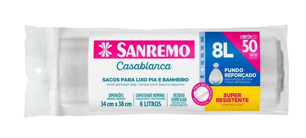 Saco para Lixo Sanremo Rolo 8L 50 Peças