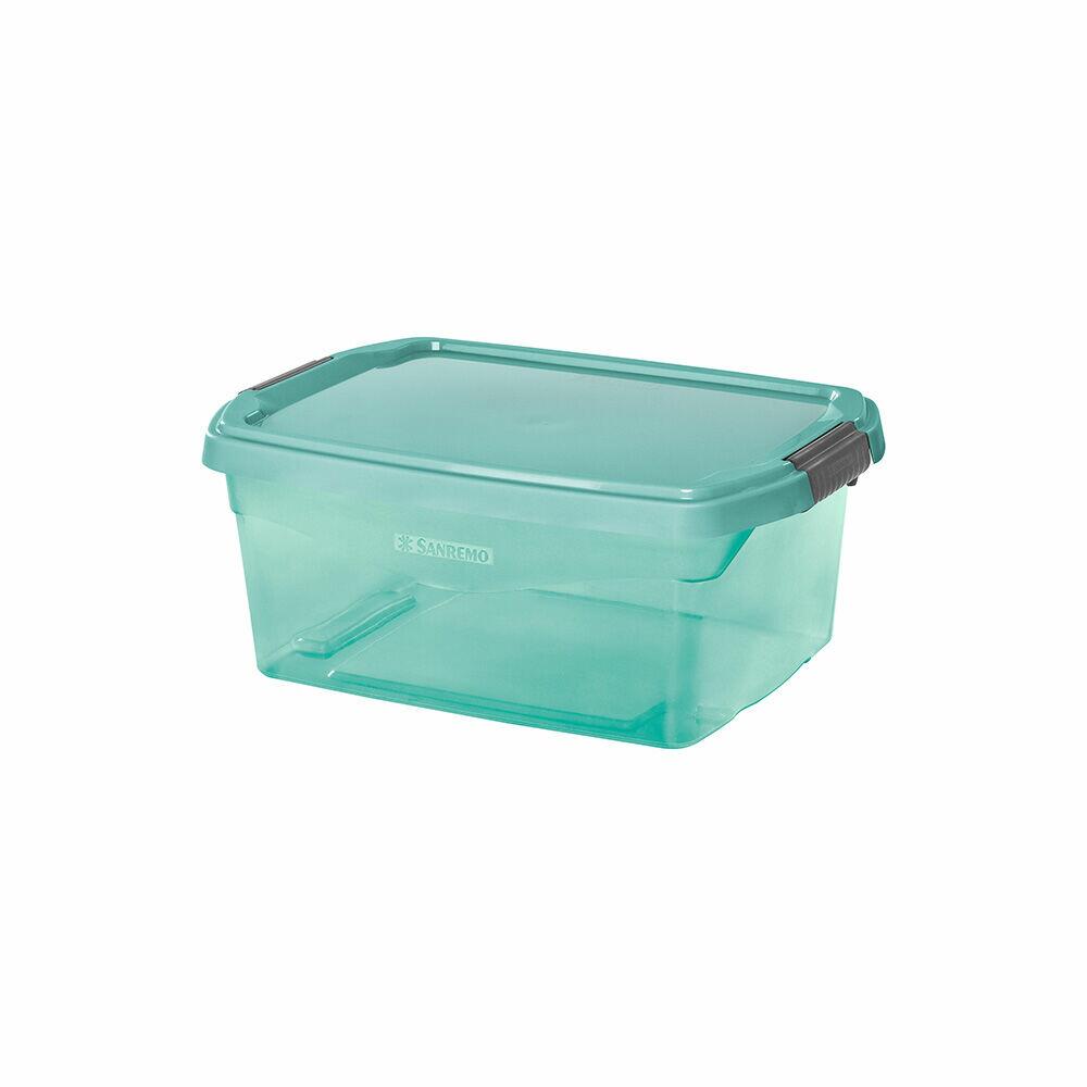 Caixa Organizadora Trava/Tampa Sanremo 13,1x22,8x31,8 6L Verde Menta