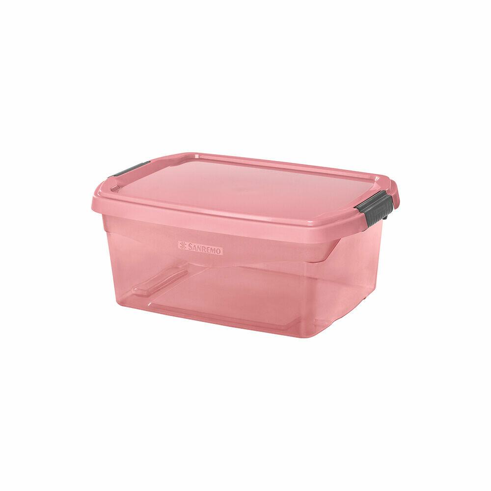 Caixa Organizadora Trava/Tampa Sanremo 6L 13,1x22,8x31,8cm Rosa Antigo