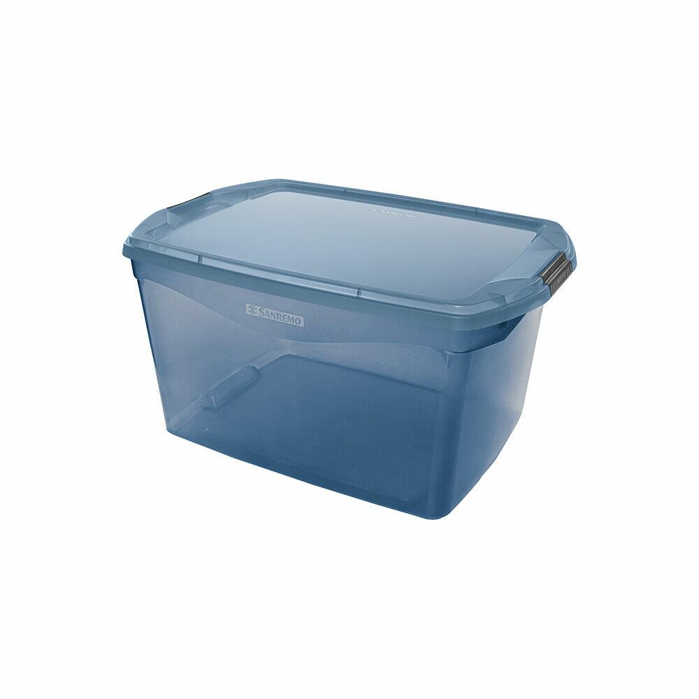 Caixa Organizadora Trava/Tampa Sanremo 68L 33,1x44,1x63,1cm Azul