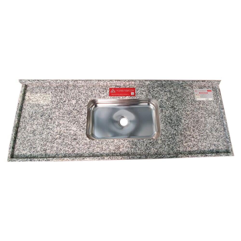 Pia Granito 150x56cm Standard Cinza Corumba Cuba Inox L A Pias e Granitos