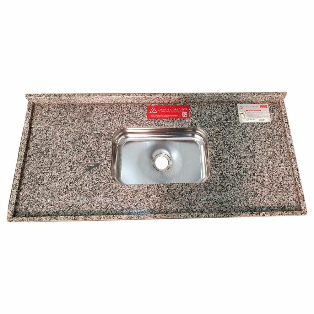 Pia de Cozinha Granito Ocre Itabira Standard 150x56cm L A Pias