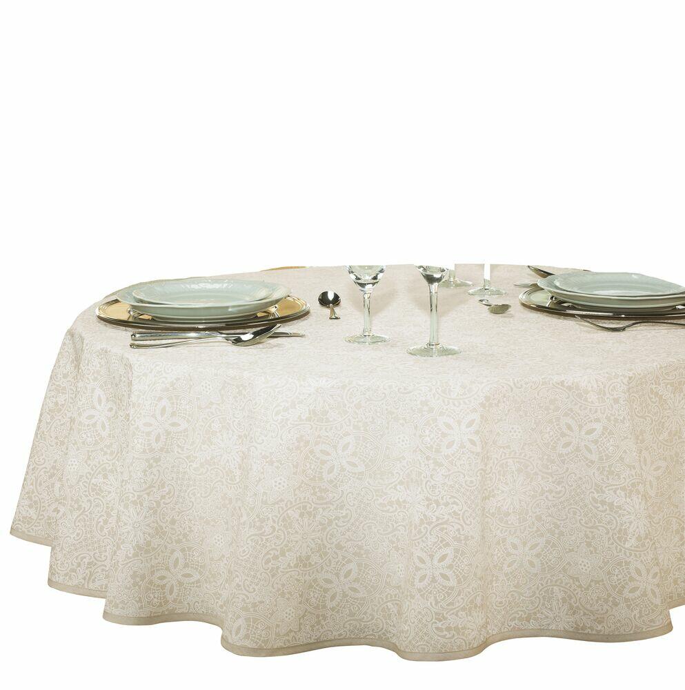 Toalha de Mesa Redonda Dohler Athenas Eliete 160cm 4 Lugares