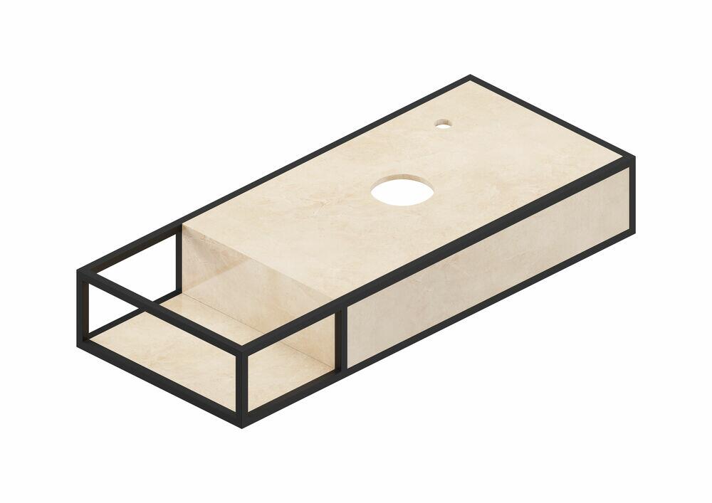 Bancada de Porcelanato para Banheiro Brooklyn Avorio Brescia Polido 100x42x16cm Portobello