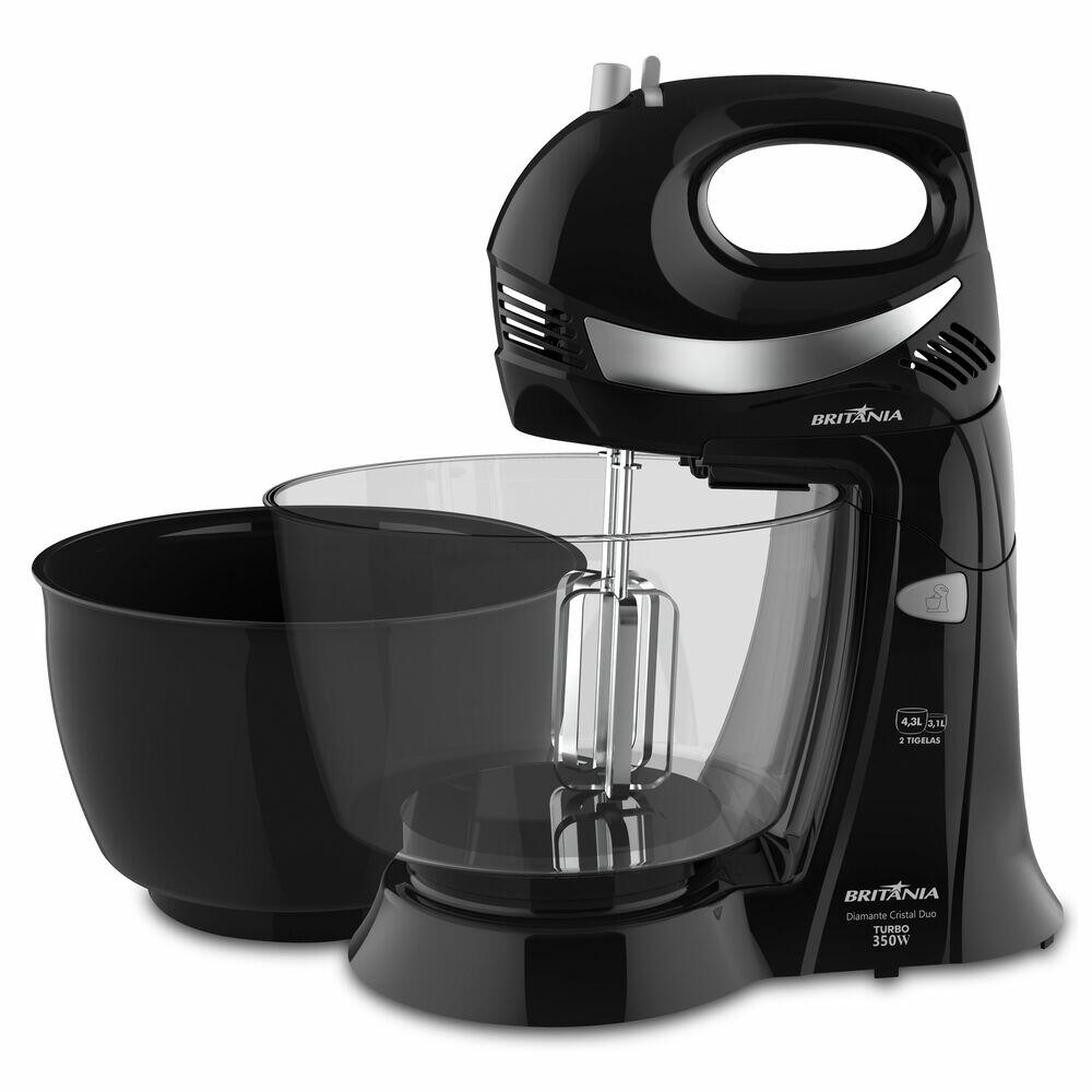 Batedeira Britânia 350W 4 Velocidades Diamante Cristal Duo Preta
