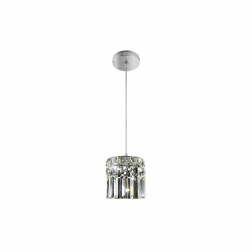 Pendente Bronzearte 1 Lâmpada Paris G9 Cristal/Cromo