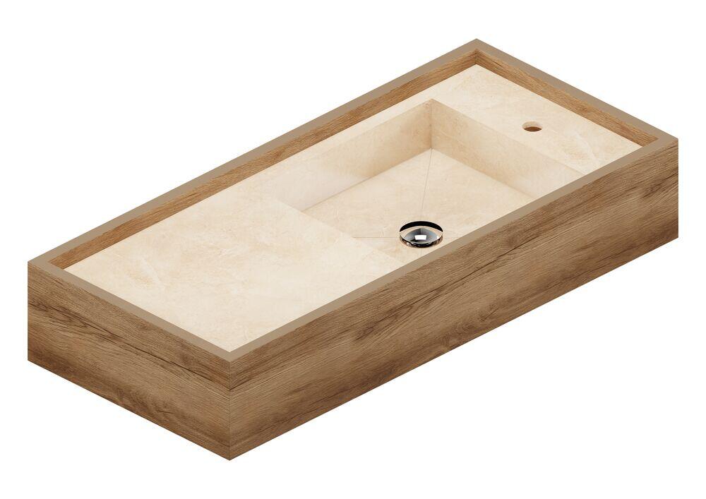 Bancada de Porcelanato para Banheiro Reverse Arvorio Di Bresc Polido 100x45x18cm Portobello