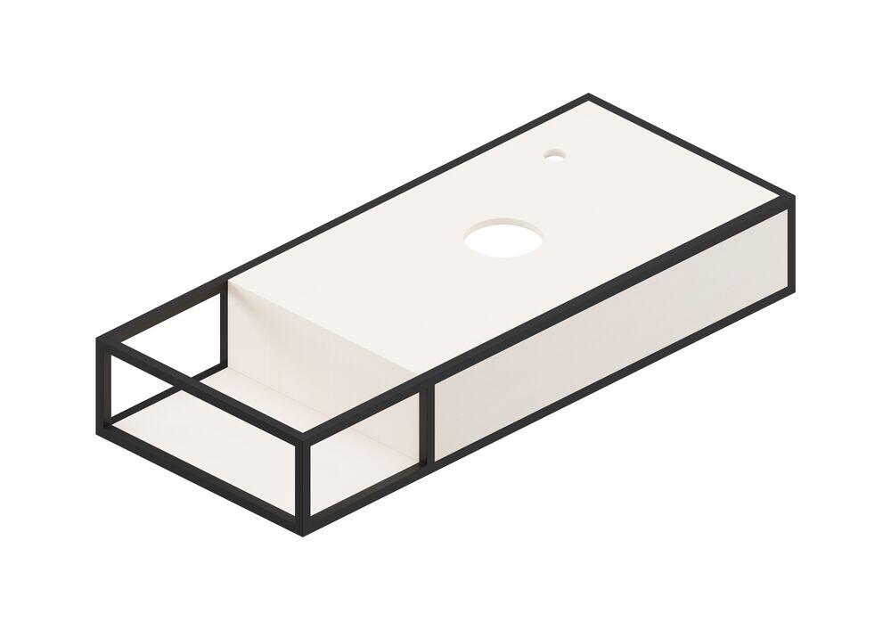 Bancada de Porcelanato para Banheiro Brooklyn White Natural 100x42x16cm Portobello