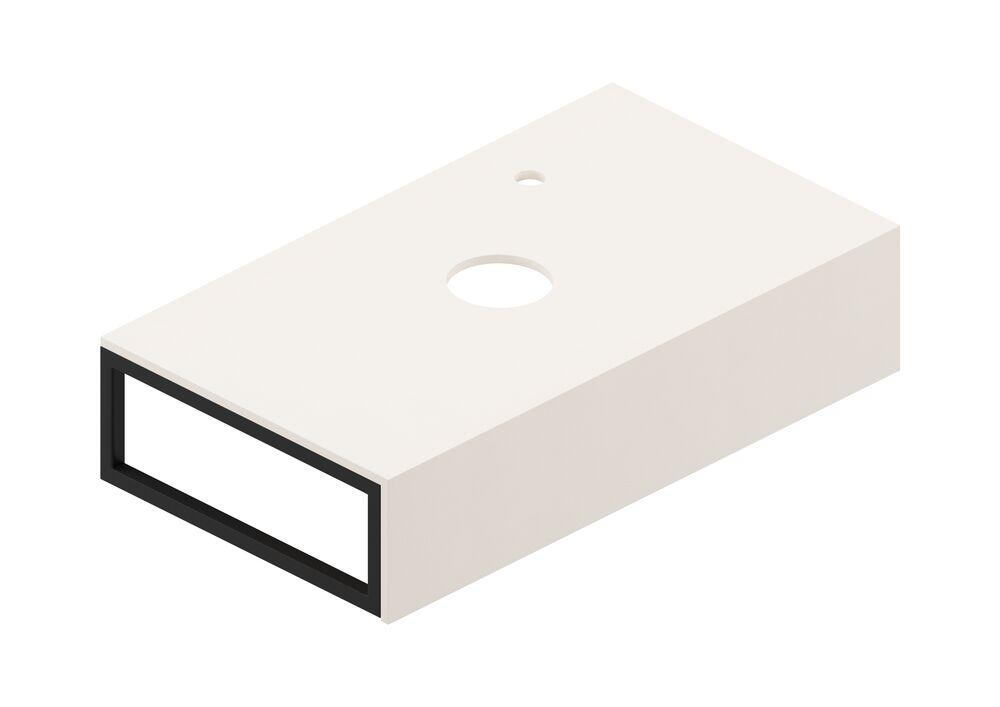 Bancada de Porcelanato para Banheiro Eiffel Air White Natural 80x45x18,5cm Portobello