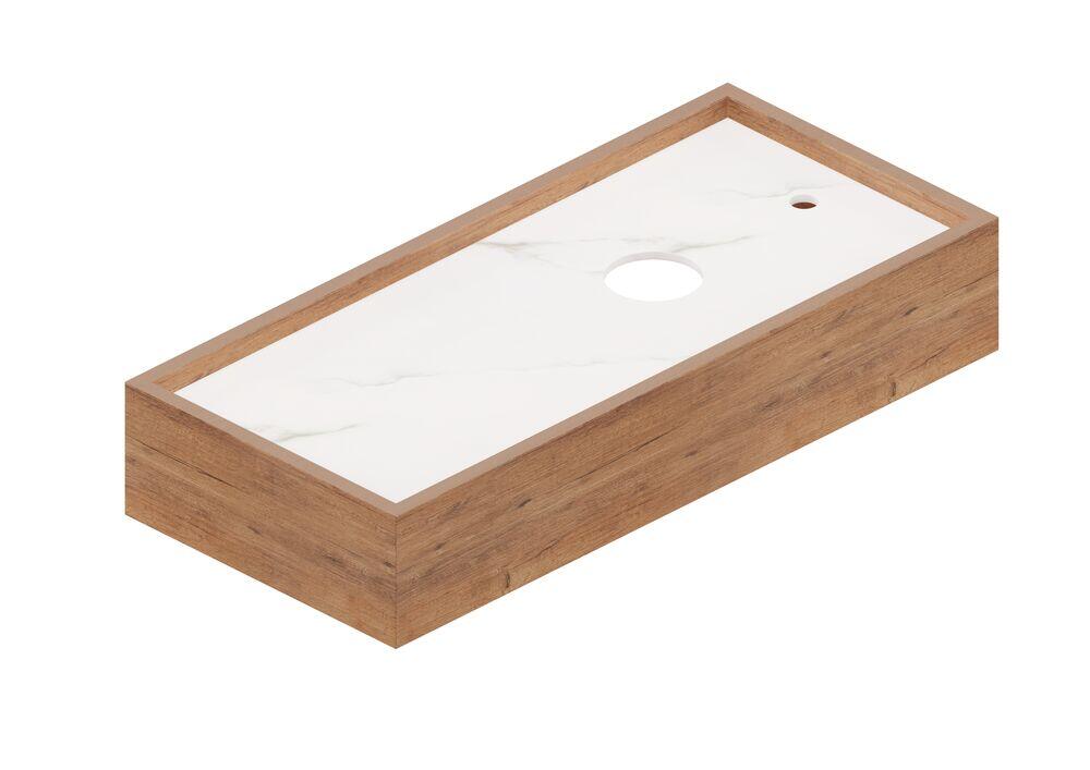 Bancada de Porcelanato para Banheiro Reverse Michelangelo Polido 100x45x18cm Portobello