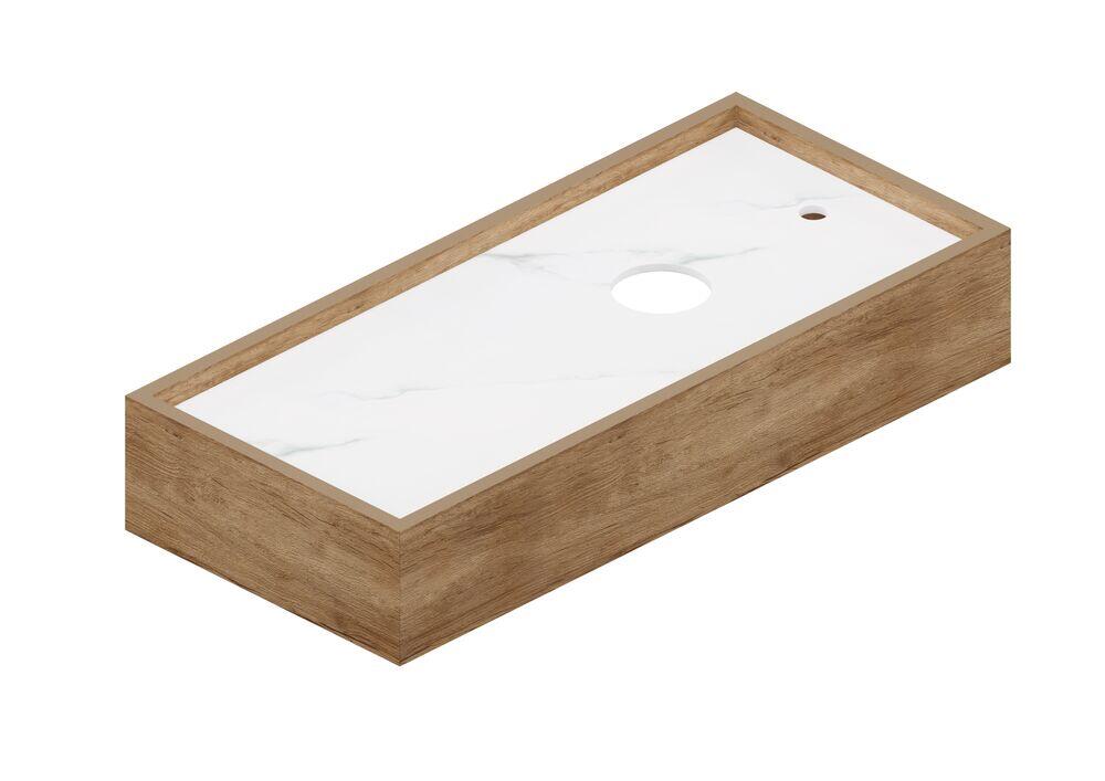 Bancada de Porcelanato para Banheir Reverse Michelangelo 10111OF Polido 100x45x18cm Portobello