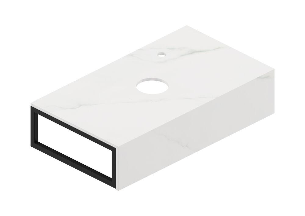 Bancada de Porcelanato para Banheiro Eiffel Air Michelangelo Polido 80x45x18,5cm Portobello