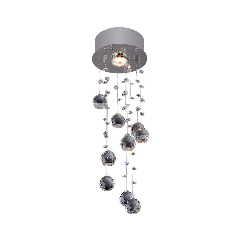 Plafon Bronzearte 1 Lâmpada Crystal 34789 GU10 Cinza