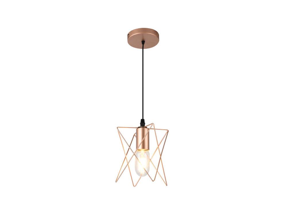 Pendente Taschibra 1 Lâmpada Treliça E27 Cobre