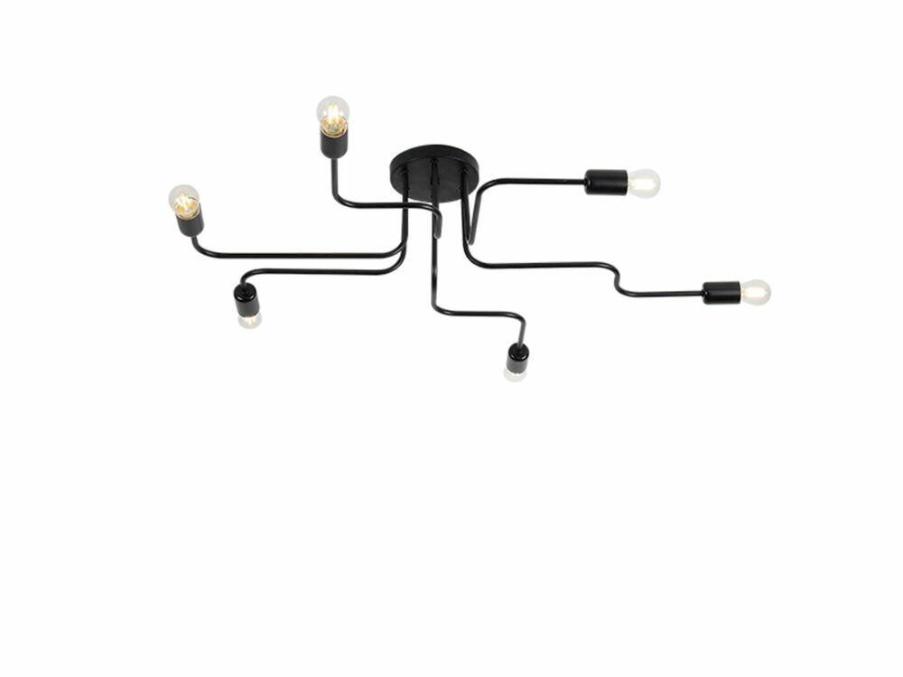 Plafon 6 Lâmpadas Taschibra Cronos E27 Preto