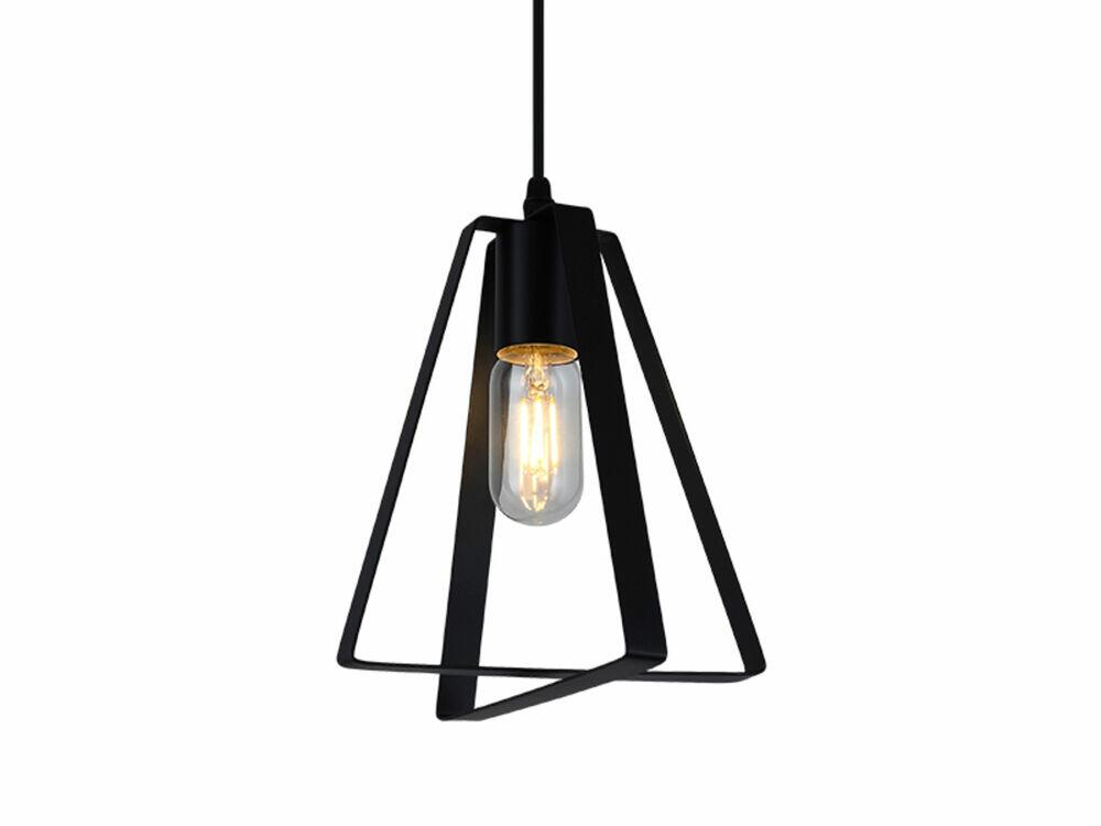 Pendente Taschibra 1 Lâmpada Delta E27 Preto Fosco