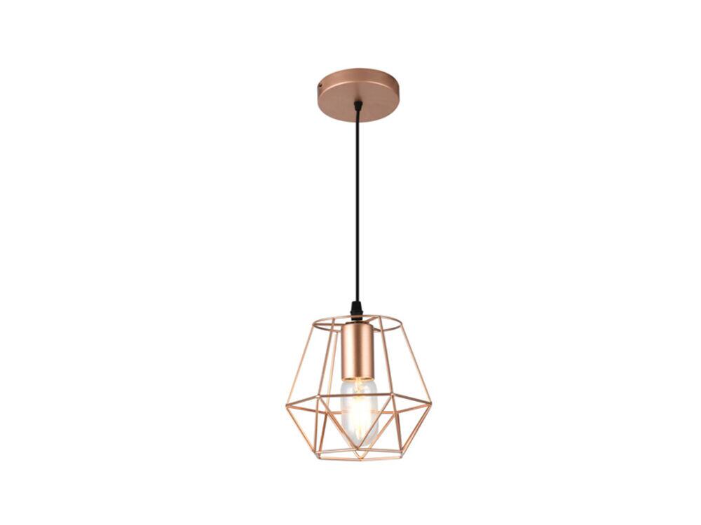 Pendente Taschibra 1 Lâmpada Grid E27 Cobre