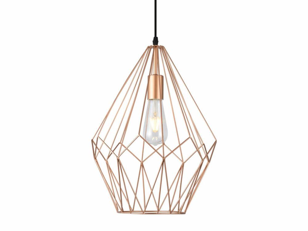 Pendente Taschibra 1 Lâmpada Diamond E27 Cobre