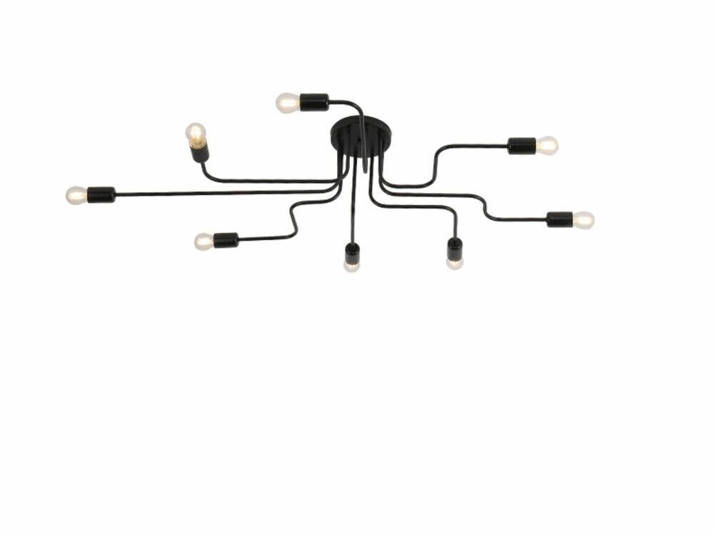Plafon 8 Lâmpadas Taschibra Cronos E27 Preto