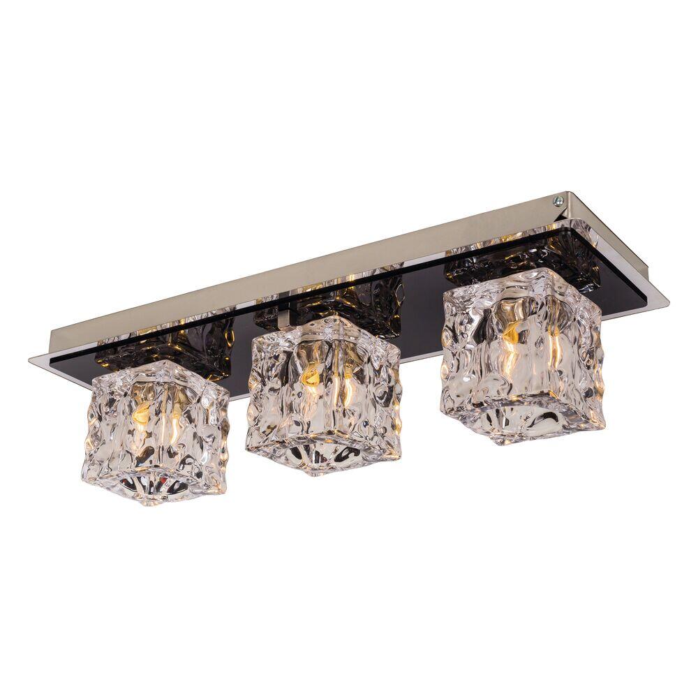 Plafon 3 Lâmpadas Bronzearte Frost 38288 G9 Preto
