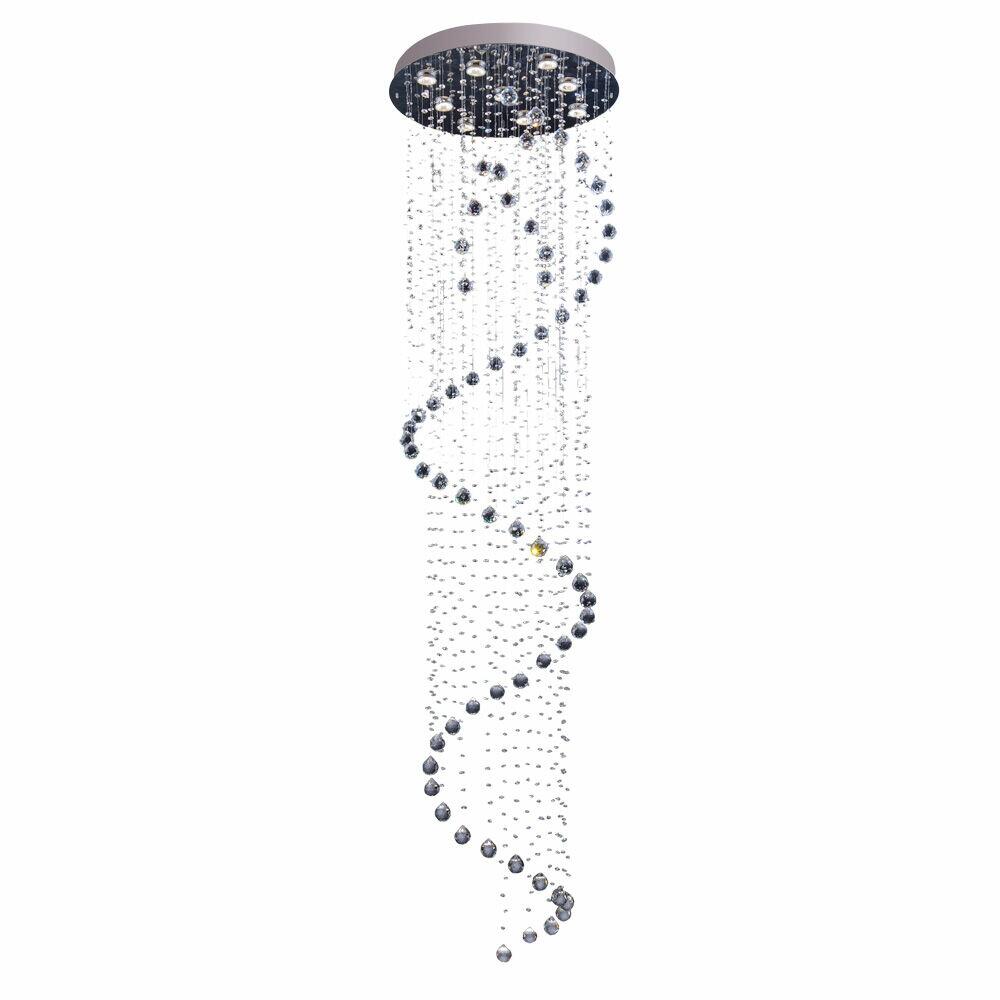 Plafon Bronzearte 9 Lâmpadas Crystal Spiral 35260V2 GU10 Cristal