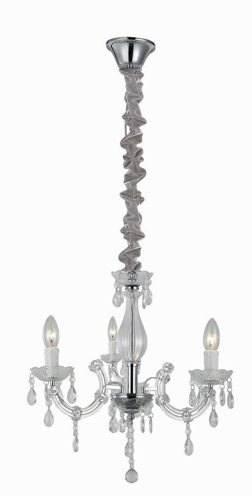 Lustre Bronzearte Clássico 3 Lâmpadas E14 Transparente 34698