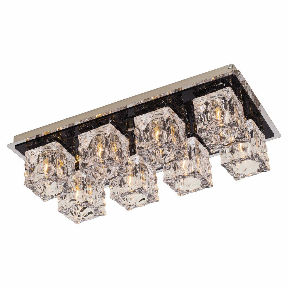 Plafon Metálico Bronzearte 8 Lâmpadas Frost 38297 Cristal