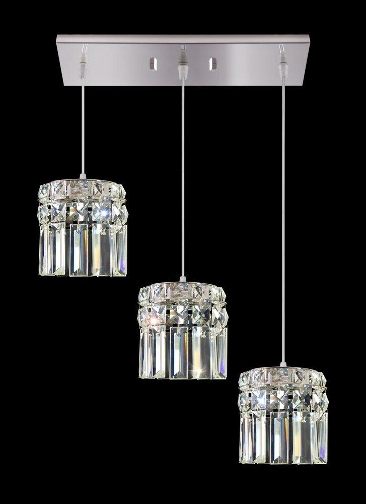Pendente Bronzearte 3 Lâmpadas Paris 37941V2 G9 Inox
