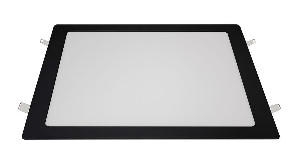 Painel Embutido LED Quadrado Preto 24w 3.000 Luz Branco Quente Blumenau Iluminação