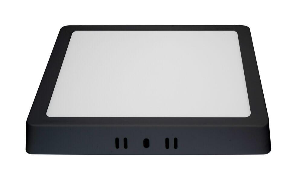Painel Sobrepor LED Quadrado Preto 18w 3.000k Luz Branco Quente Blumenau Iluminação