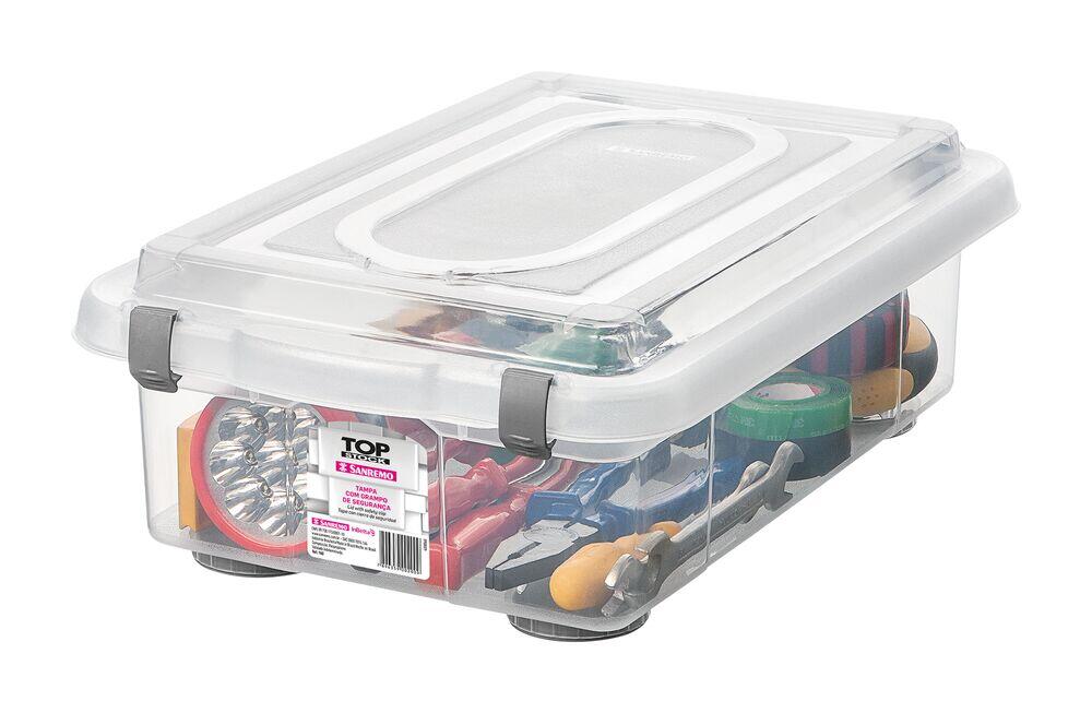 Caixa Organizadora Sanremo Top Stock 8,6L Cristal