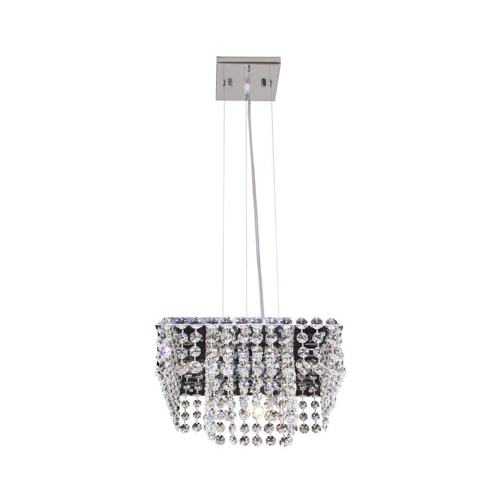 Pendente 4 Lâmpadas Milano Cristal 37935V2 G9 Transparente Bronzearte
