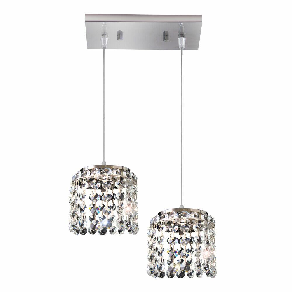 Pendente Bronzearte 2 Lâmpada Milano 37931V2 G9 Cristal