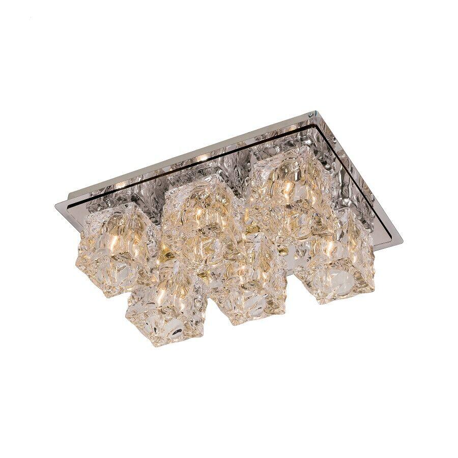 Plafon Metálico Bronzearte 6 Lâmpadas Frost 38295 Inox