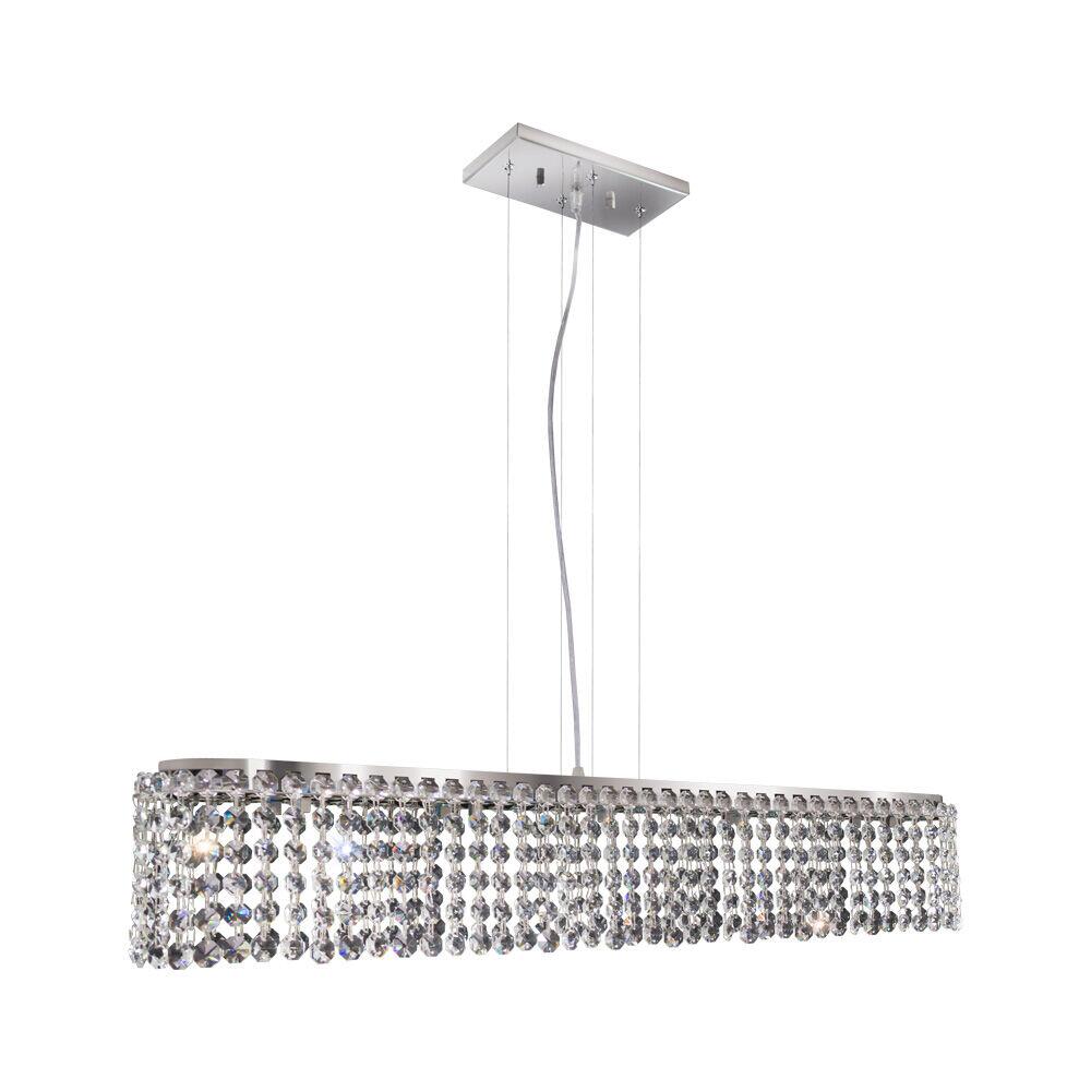 Pendente Bronzearte 5 Lâmpadas Milano Cristal 37934V2 G9 Transparente