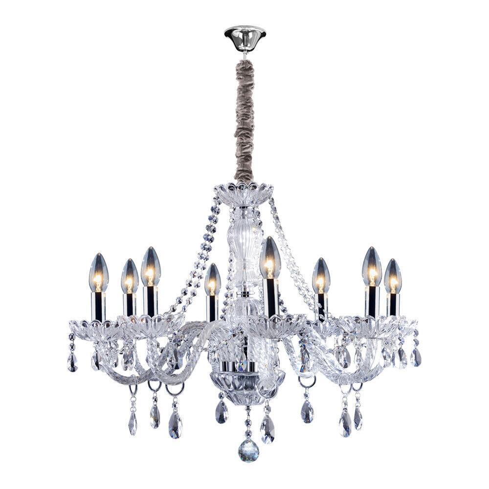 Lustre Bronzearte Clássico 8 Lâmpadas E14 Transparente 30777