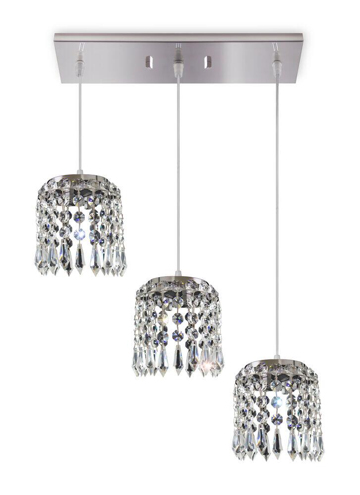 Pendente Bronzearte 3 Lâmpadas Florença G9 Transparente
