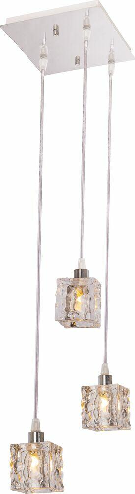 Pendente Bronzearte 3 Lâmpadas Frost 38300 G9 Cromo