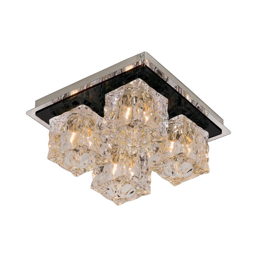 Plafon Metálico Bronzearte 4 Lâmpadas Frost 38291 Preto