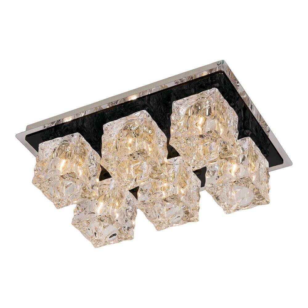 Plafon Metálico Bronzearte 6 Lâmpadas Frost 38294 Preto