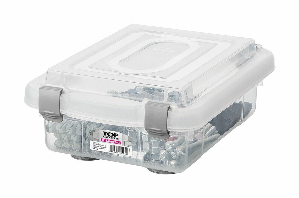 Caixa Organizadora Sanremo Top Stock 1L Cristal