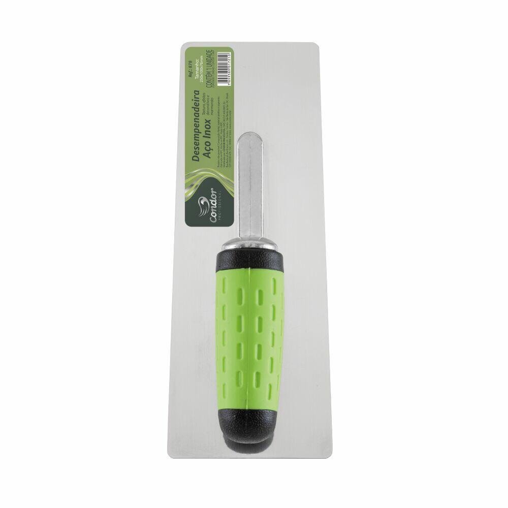 Desempenadeira de Aço Condor Pincéis 10x25cm Inox