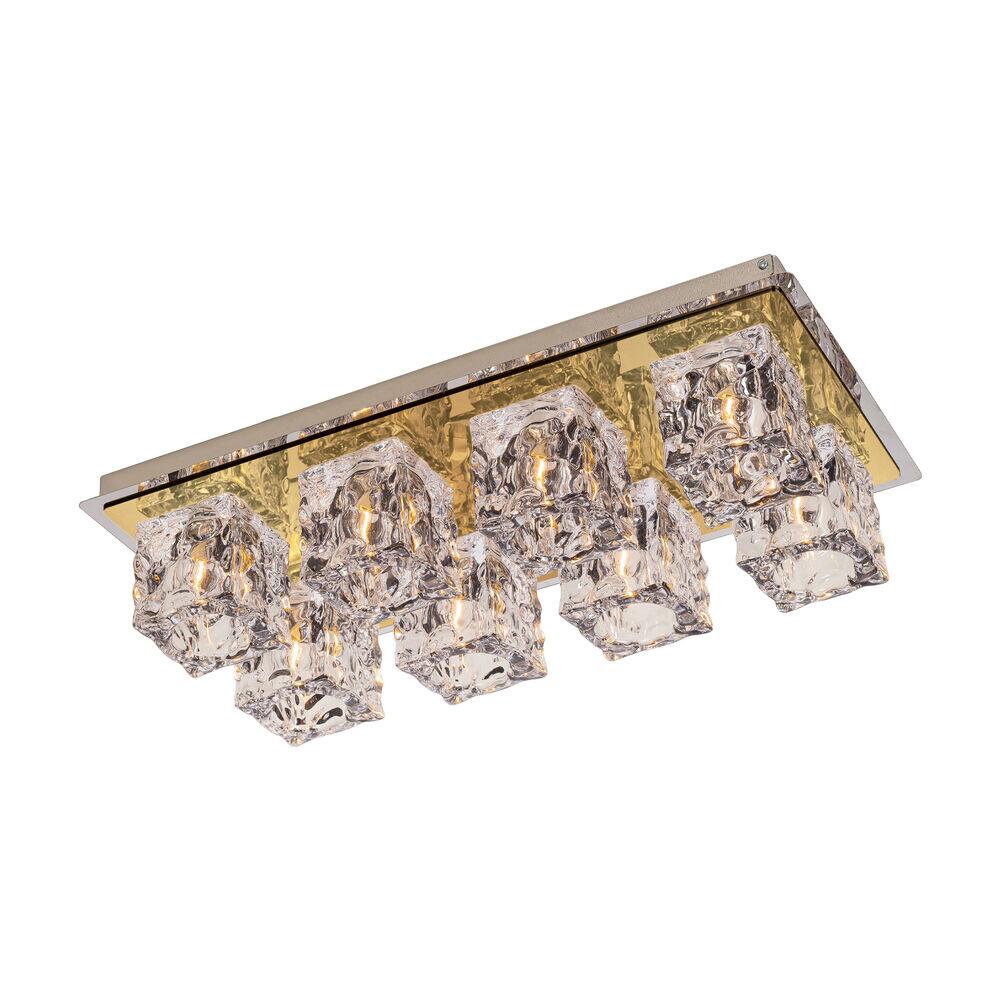 Plafon Metálico Bronzearte 8 Lâmpadas Frost 38296 Dourado