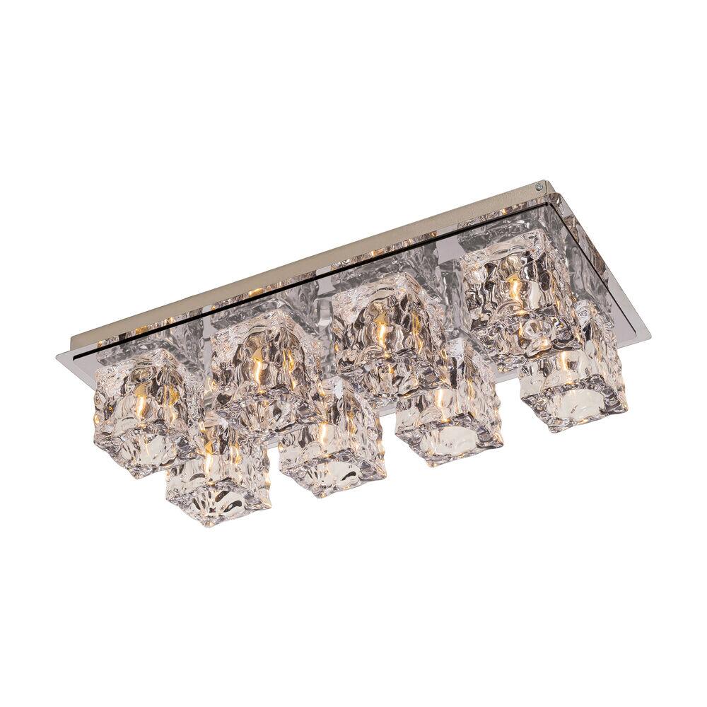 Plafon Metálico Bronzearte 8 Lâmpadas Frost 38298 Inox