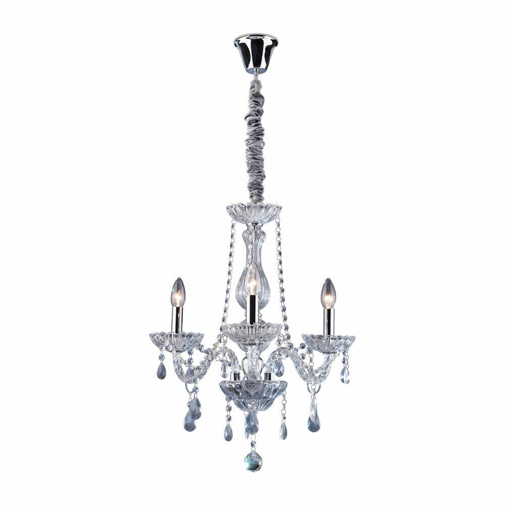 Lustre 3 Lampadas E14 Clássico Transparente Bronzeart