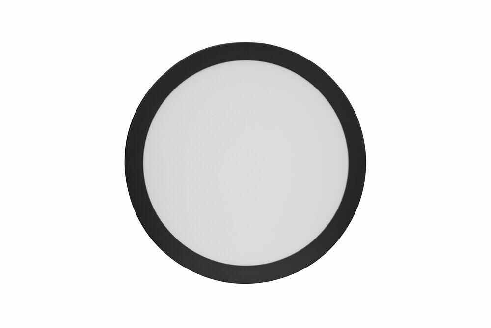 Painel Sobrepor LED Redondo Preto 18w 3.000k Luz Branco Quente Blumenau Iluminação