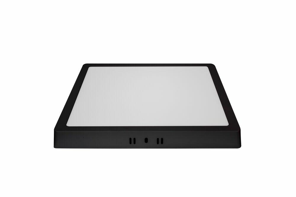 Painel Sobrepor LED Quadrado Preto 24w 3.000k Luz Branco Quente Blumenau Iluminação